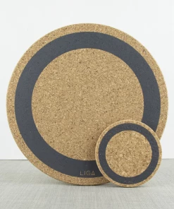 LIGA Set Of 4 Earth Grey Print Cork Placemats