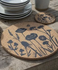 LIGA Cork Coaster Wildflowers Set 8 LIGA Cork Coaster Wildflowers Set