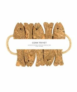 LIGA Cork Trivet Five Fish Ice Grey