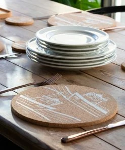 LIGA Set of 4 Ebb and Flo Cork Placemats