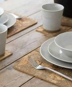 LIGA Cork Coaster Square Ice Grey Set Of 4