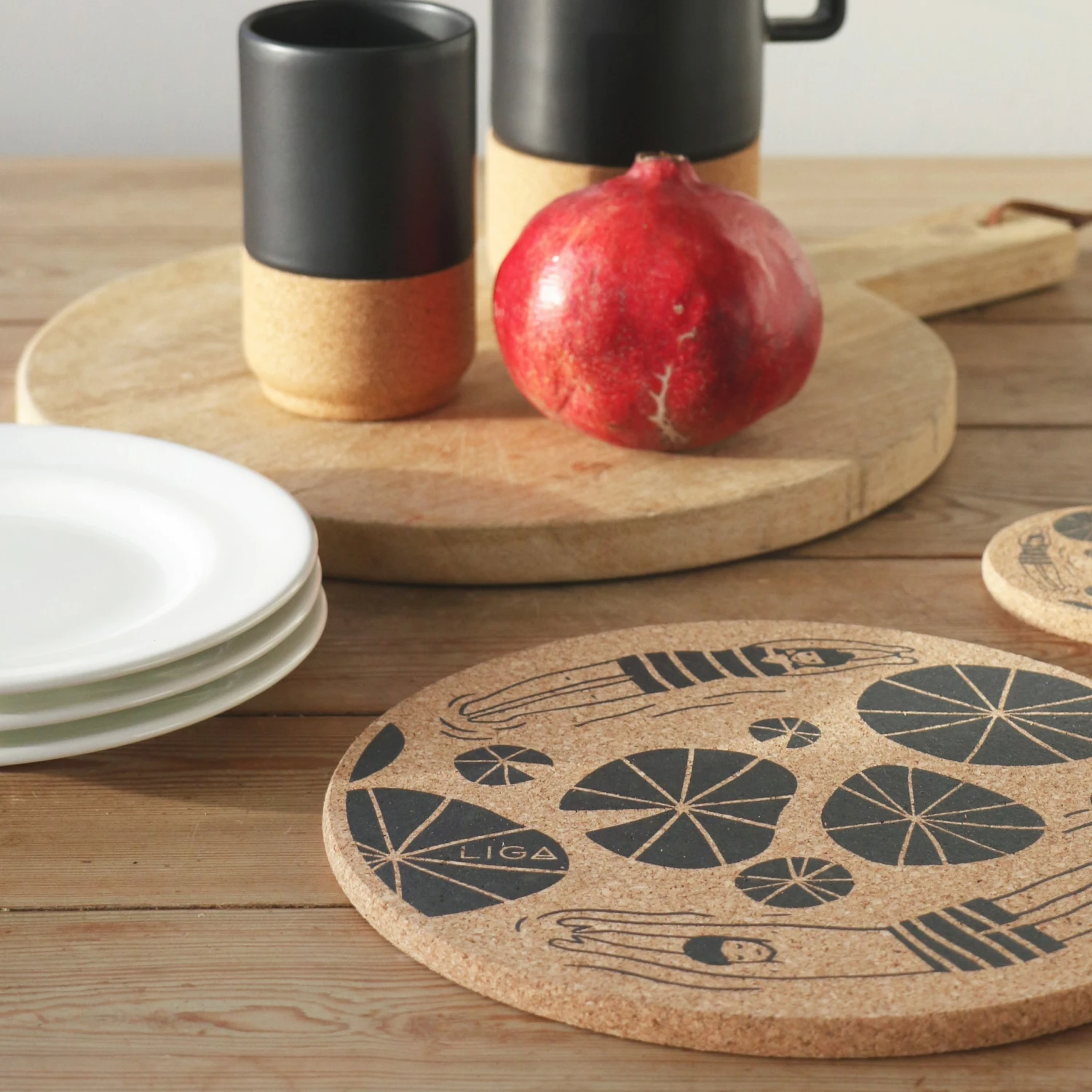 LIGA Cork Placemats Wild Swimmers Set 9 LIGA Cork Placemats Wild Swimmers Set