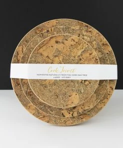 LIGA Ice Grey Round Cork Trivet Set of 3