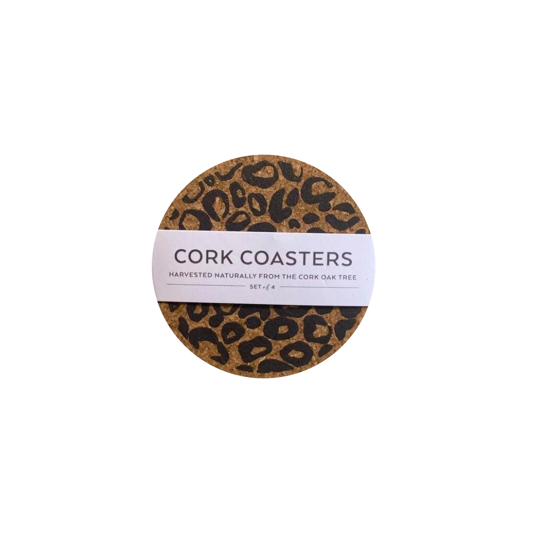 LIGA Cork Coaster Leopard Print Set 3 LIGA Cork Coaster Leopard Print Set