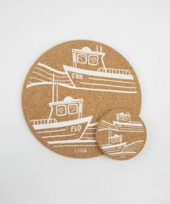 LIGA Set of 4 Ebb and Flo Cork Placemats