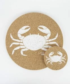LIGA Set Of Four Crab Cork Coasters