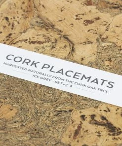 LIGA Ice Grey Round Cork Placemats - Set of 4