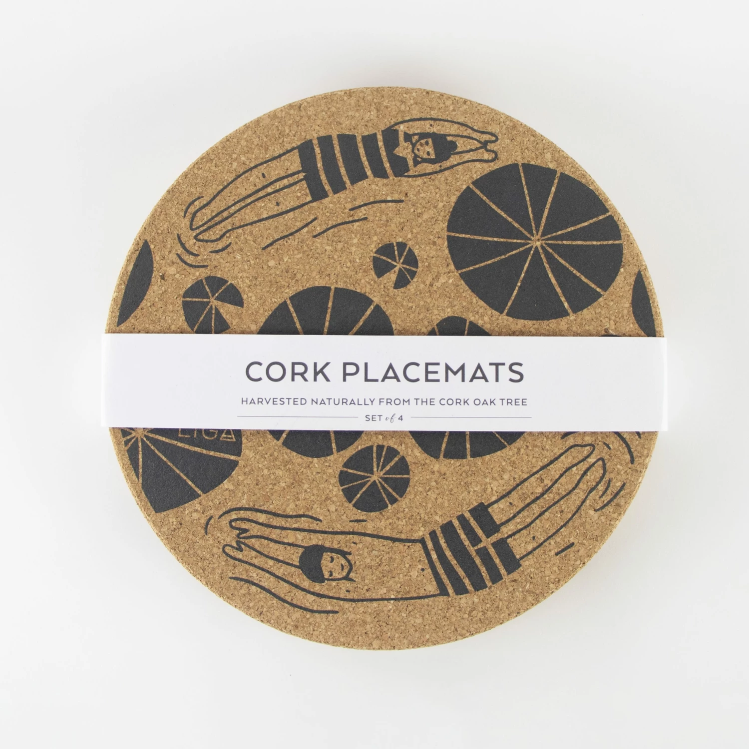 LIGA Cork Placemats Wild Swimmers Set 3 LIGA Cork Placemats Wild Swimmers Set