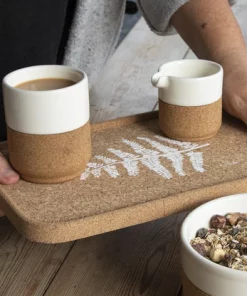 LIGA Fern Rectangle Cork Tea Tray