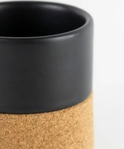 LIGA Black Ceramic And Cork Coffee Mug
