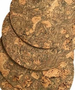 LIGA Naturally Smoked Cork Coasters Placemats Sets