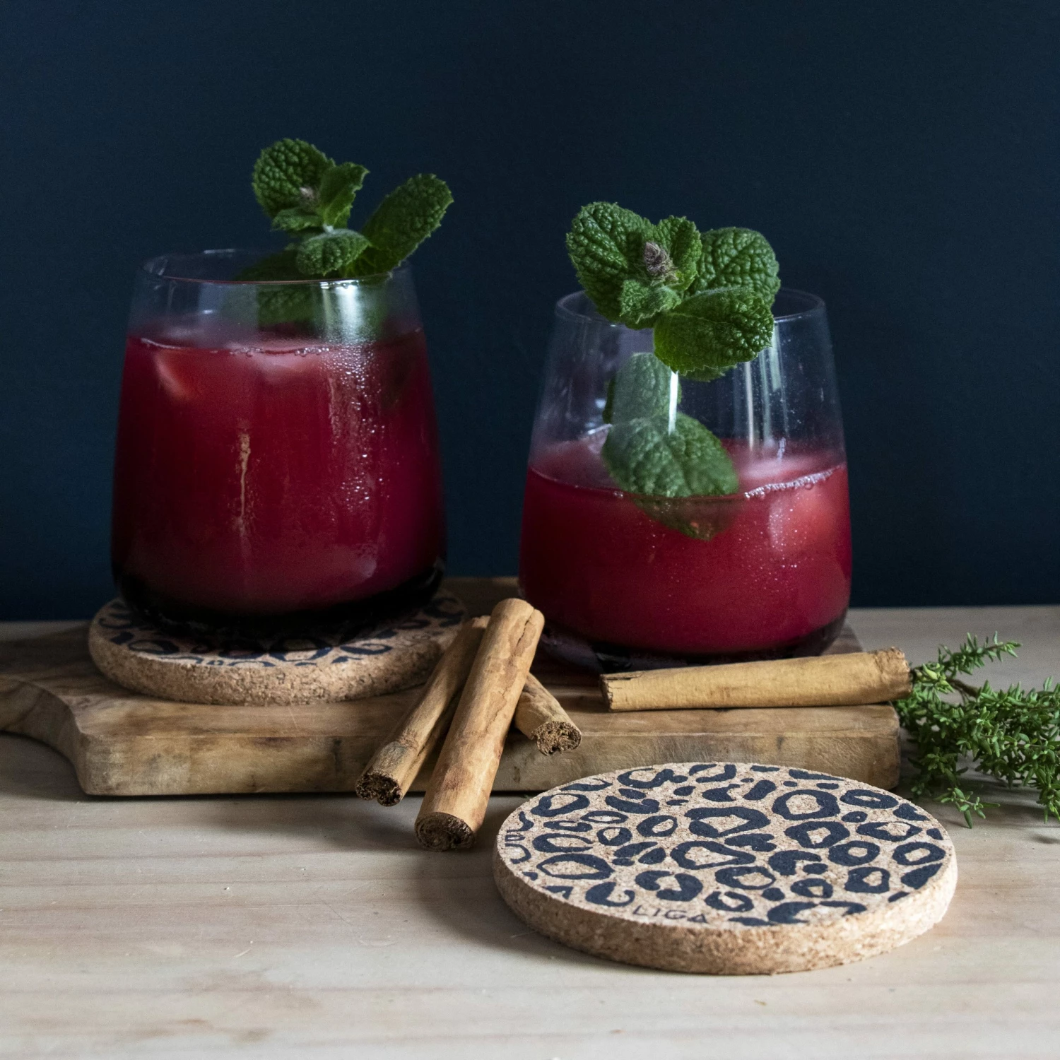 LIGA Cork Coaster Leopard Print Set 6 LIGA Cork Coaster Leopard Print Set