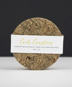 LIGA Cork Coaster Set Round Ice Grey