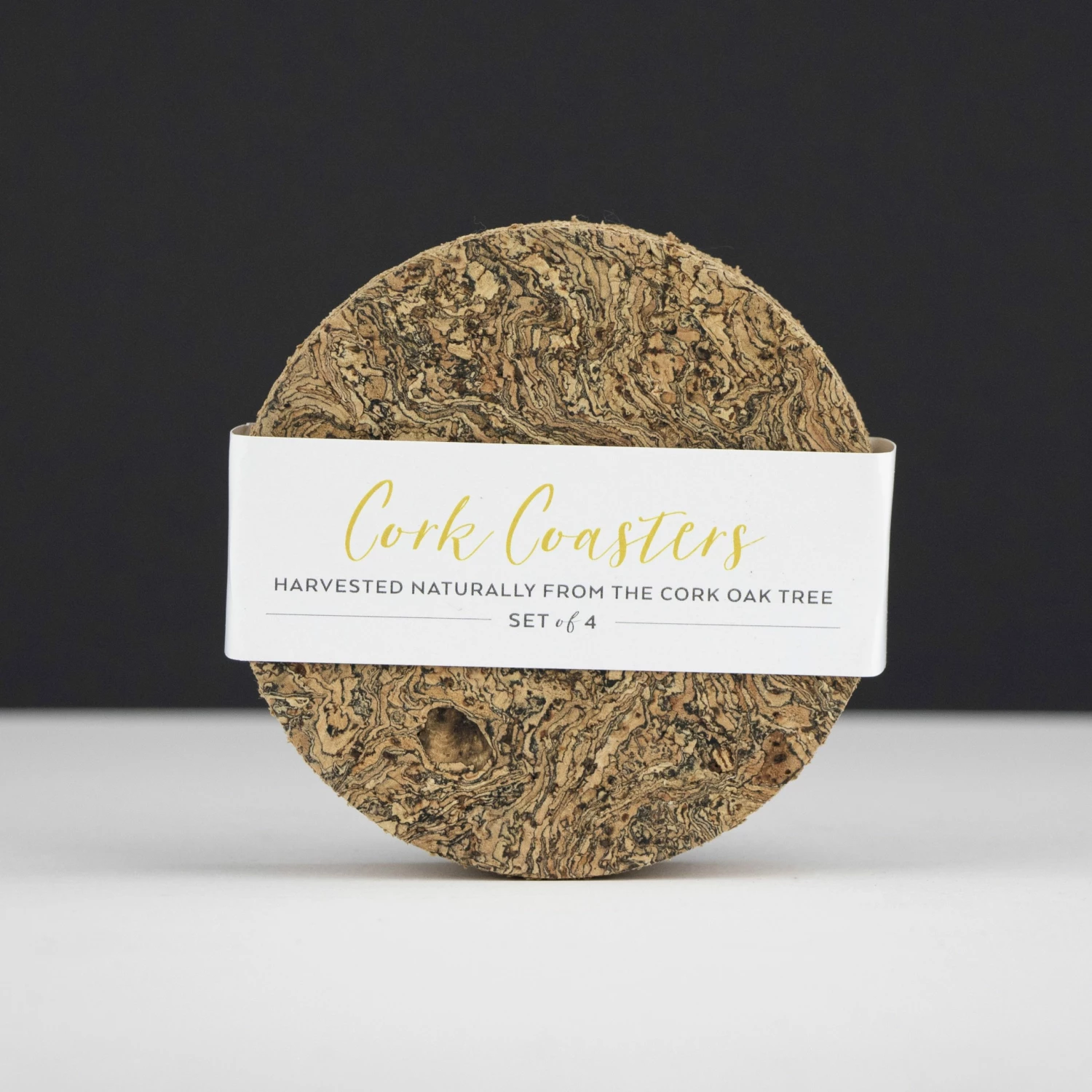 LIGA Cork Coaster Set Round Ice Grey 4 LIGA Cork Coaster Set Round Ice Grey