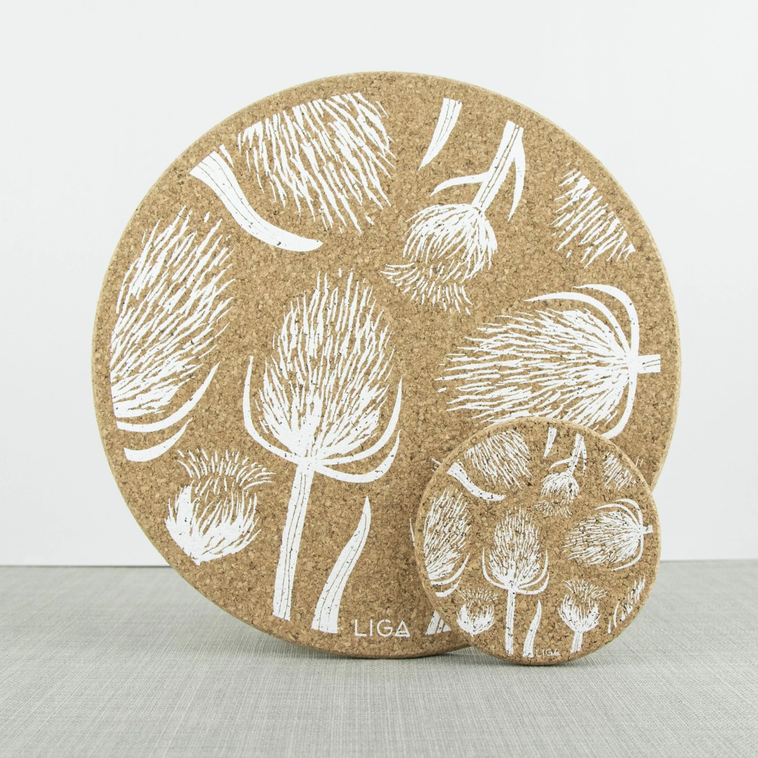LIGA Cork Placemats Thistles Set 6 LIGA Cork Placemats Thistles Set