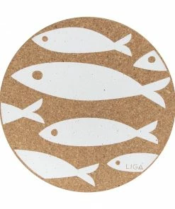 LIGA Cork Placemat Fish White