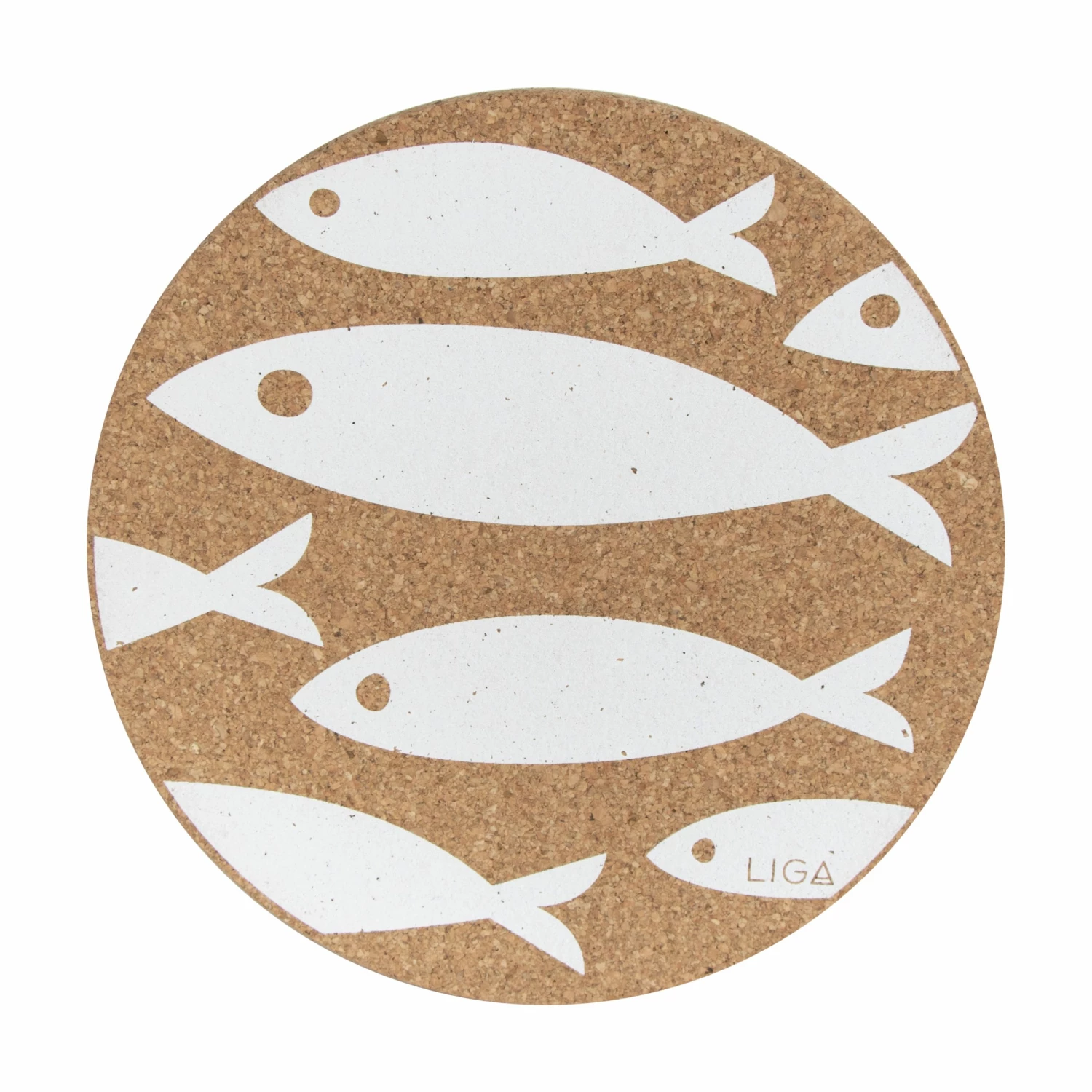 LIGA Cork Placemat Fish White 4 LIGA Cork Placemat Fish White