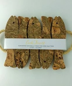 LIGA Ice Grey Marbled Cork Five Fish Trivet