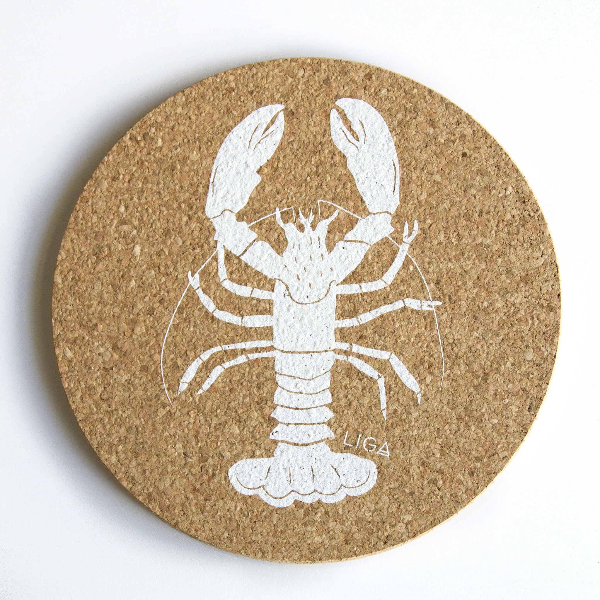 LIGA Cork Placemat White Lobster 3 LIGA Cork Placemat White Lobster