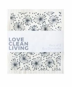 LIGA Pack of 2 Swallow and Dandelion Eco Dishcloths