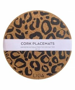 LIGA Leopard Print Cork Placemat Set