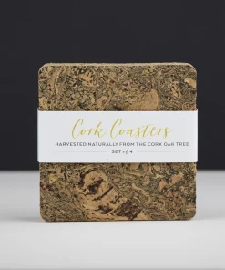 LIGA Set of 4 Square Ice Grey Cork Coasters