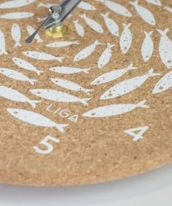 LIGA Fish Round Cork Clock