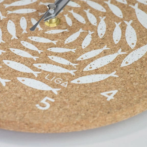 LIGA Fish Round Cork Clock 4 LIGA Fish Round Cork Clock