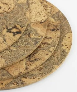LIGA Ice Grey Round Cork Placemats - Set of 4