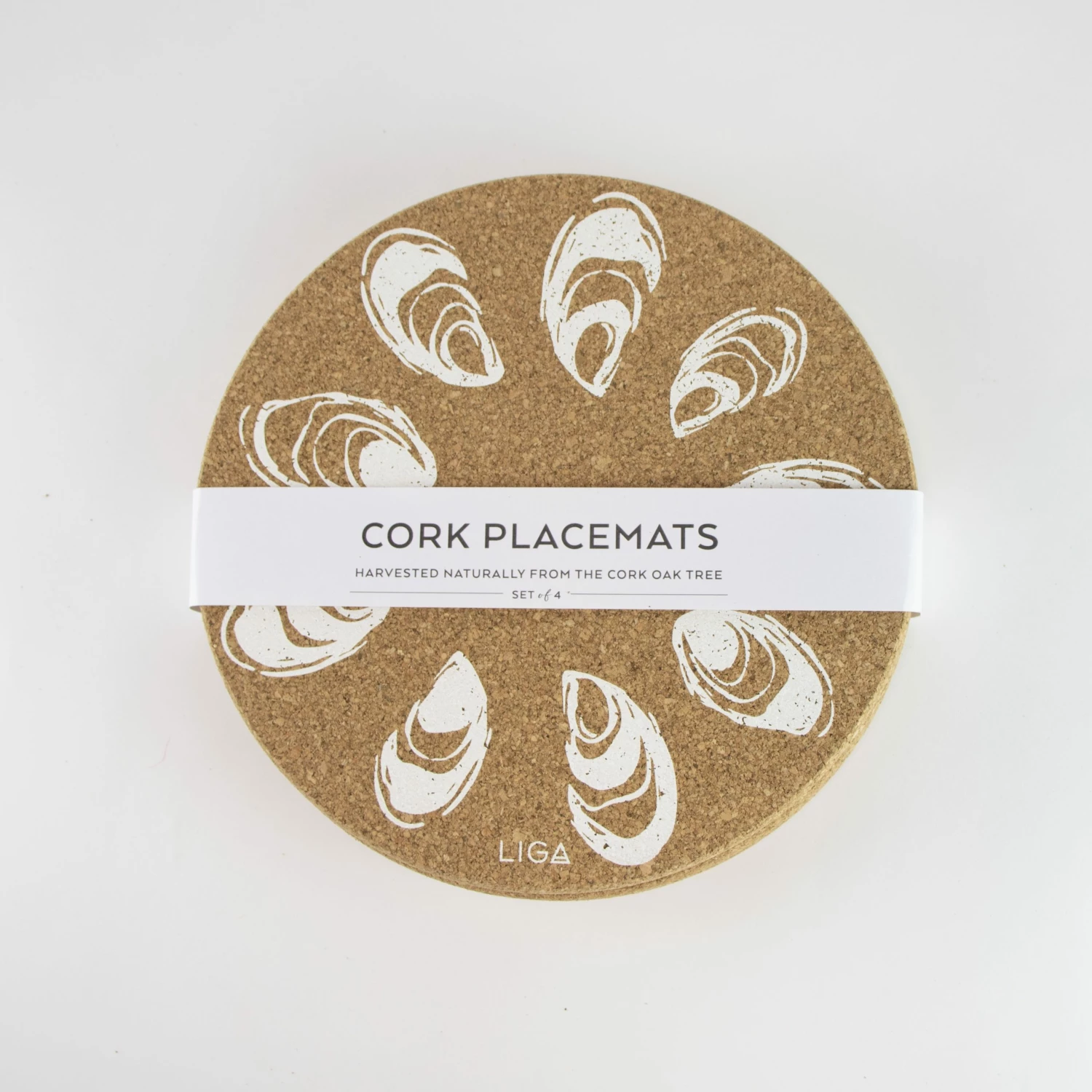 LIGA Cork Placemats Oysters Set 3 LIGA Cork Placemats Oysters Set