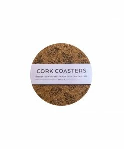 LIGA Cork Coaster Pinecones Grey Set