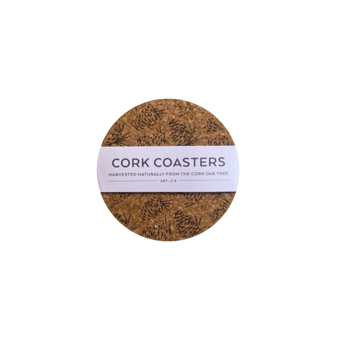 LIGA Cork Coaster Pinecones Grey Set 3 LIGA Cork Coaster Pinecones Grey Set