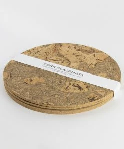 LIGA Ice Grey Round Cork Placemats - Set of 4