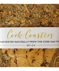 LIGA Set of 4 Square Ice Grey Cork Coasters