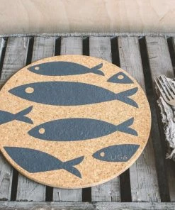 LIGA Liga Cork Fish Placemat Grey Set of 4