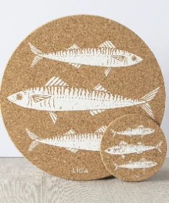 LIGA Cork Coaster Mackerel Set 10 LIGA Cork Coaster Mackerel Set