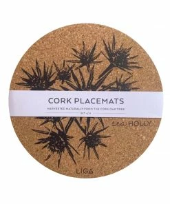 LIGA Cork Placemats Sea Holly Set
