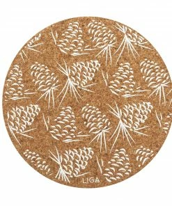 LIGA Cork Placemat Pinecones White