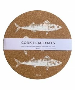 LIGA Cork Placemats Mackerel Set
