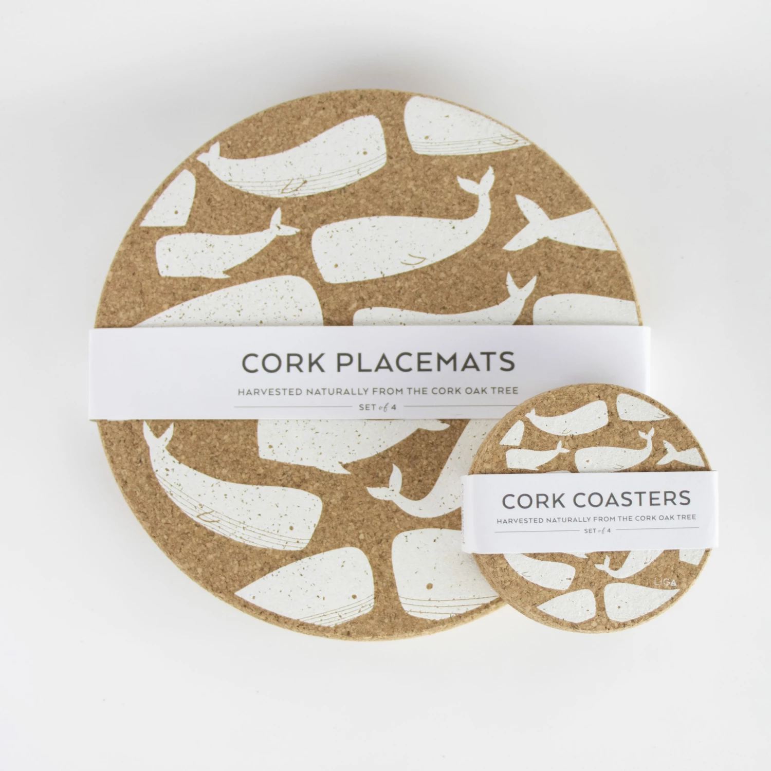 LIGA Cork Placemats Whale Set 6 LIGA Cork Placemats Whale Set