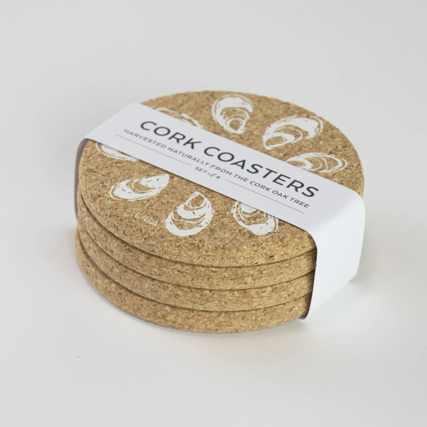 LIGA Cork Coaster Oysters Set 8 LIGA Cork Coaster Oysters Set