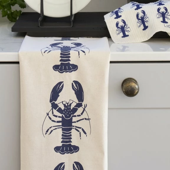 LIGA Lobster Tea Towel Organic Cotton - Navy Blue 4 LIGA Lobster Tea Towel Organic Cotton - Navy Blue