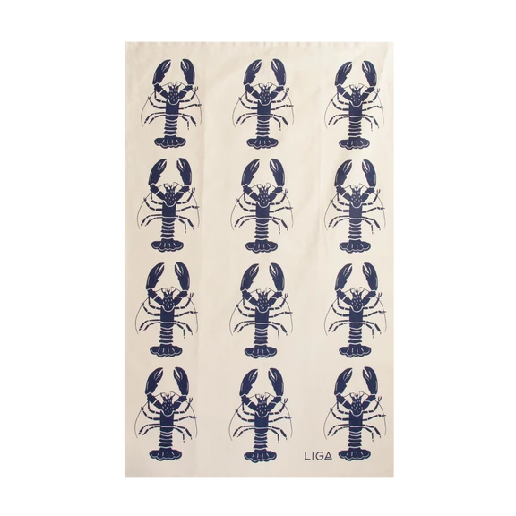 LIGA Lobster Tea Towel Organic Cotton - Navy Blue 3 LIGA Lobster Tea Towel Organic Cotton - Navy Blue