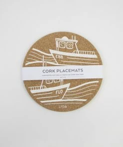 LIGA Set of 4 Ebb and Flo Cork Placemats