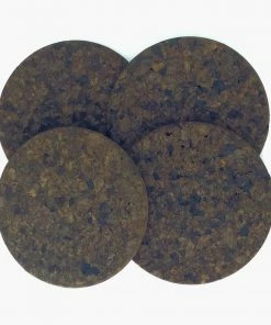 LIGA Smoked Cork Set of 4 Round Drinks Coasters