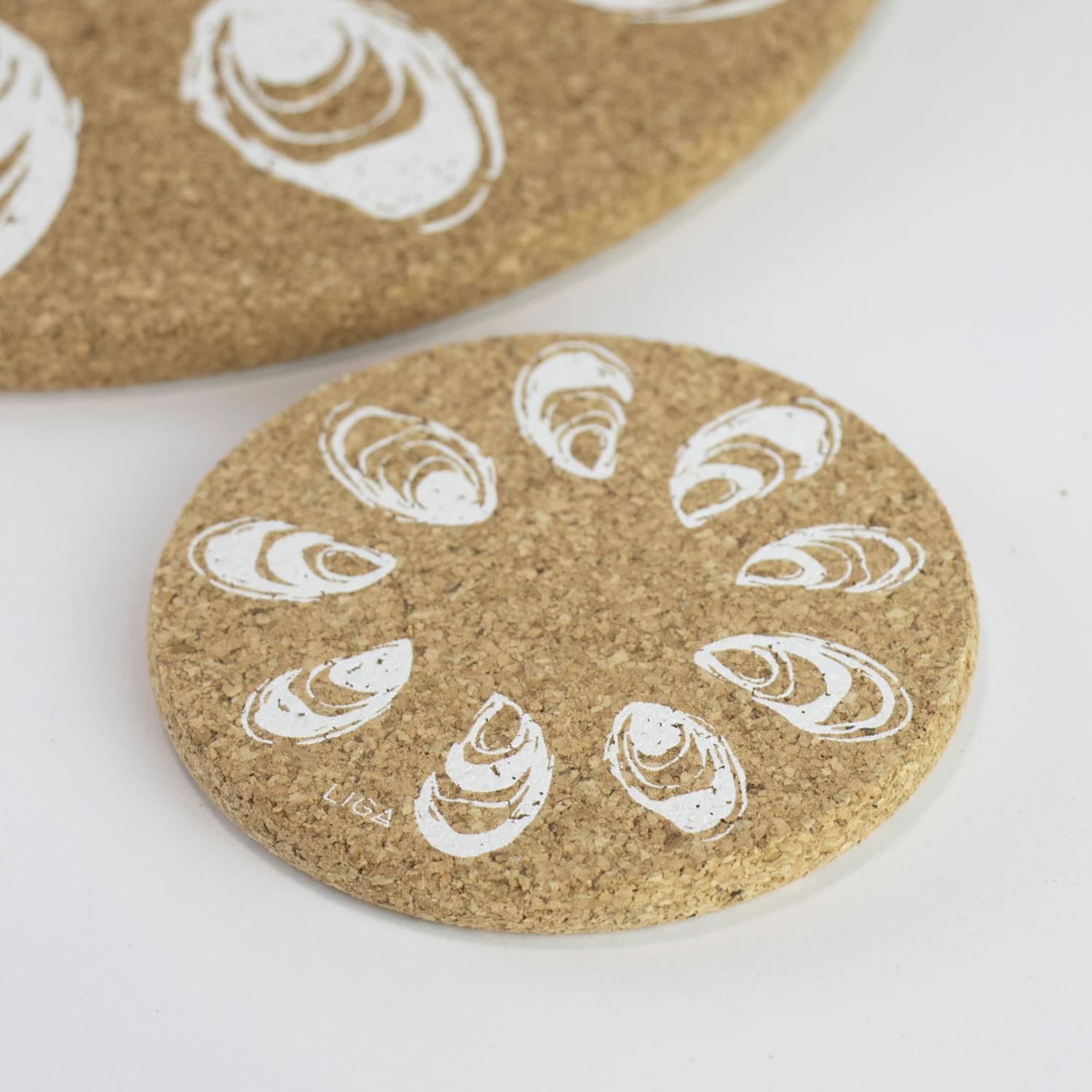 LIGA Cork Coaster Oysters Set 5 LIGA Cork Coaster Oysters Set
