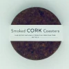 LIGA Smoked Cork Set of 4 Round Drinks Coasters