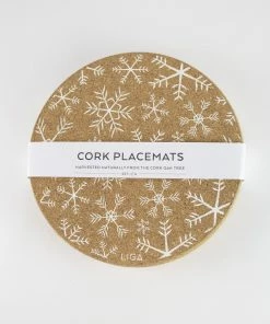 LIGA Cork Placemats Snowflakes Set