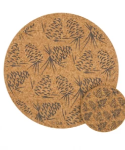 LIGA Set of 4 Grey Cork Pinecones Placemat