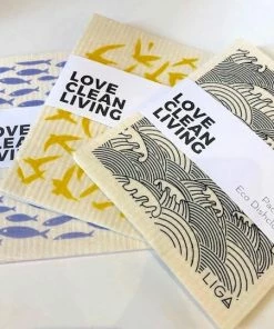 LIGA Pack of 2 Swallow and Dandelion Eco Dishcloths